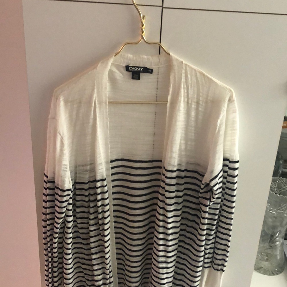 DKNY women’s black and white knit sweater